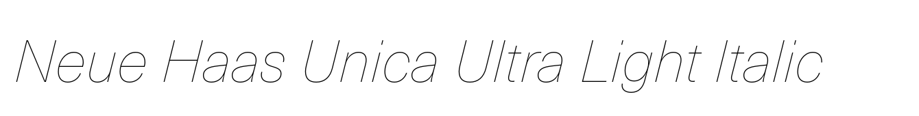 Neue Haas Unica Ultra Light Italic image